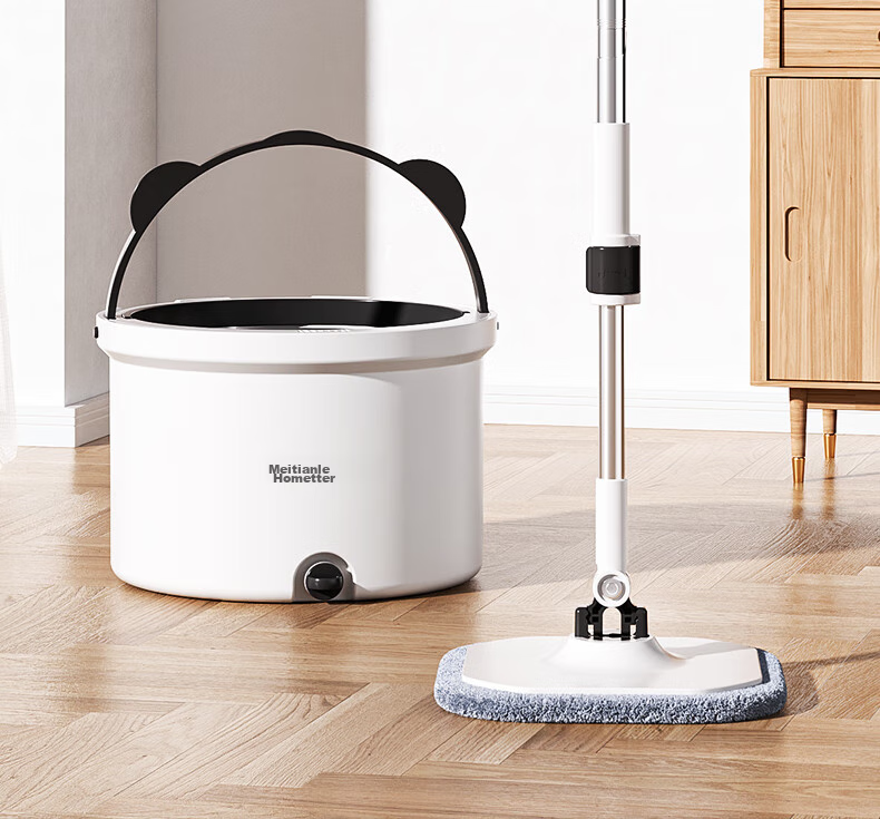 HoMettler Clean And Dirty Separation Rotary Mop, 3 Mop Pads for Home Use, Hands-Free Cleaning, No Washing Required, 2026 Lazy Person's Flat Mop with Bucket 18