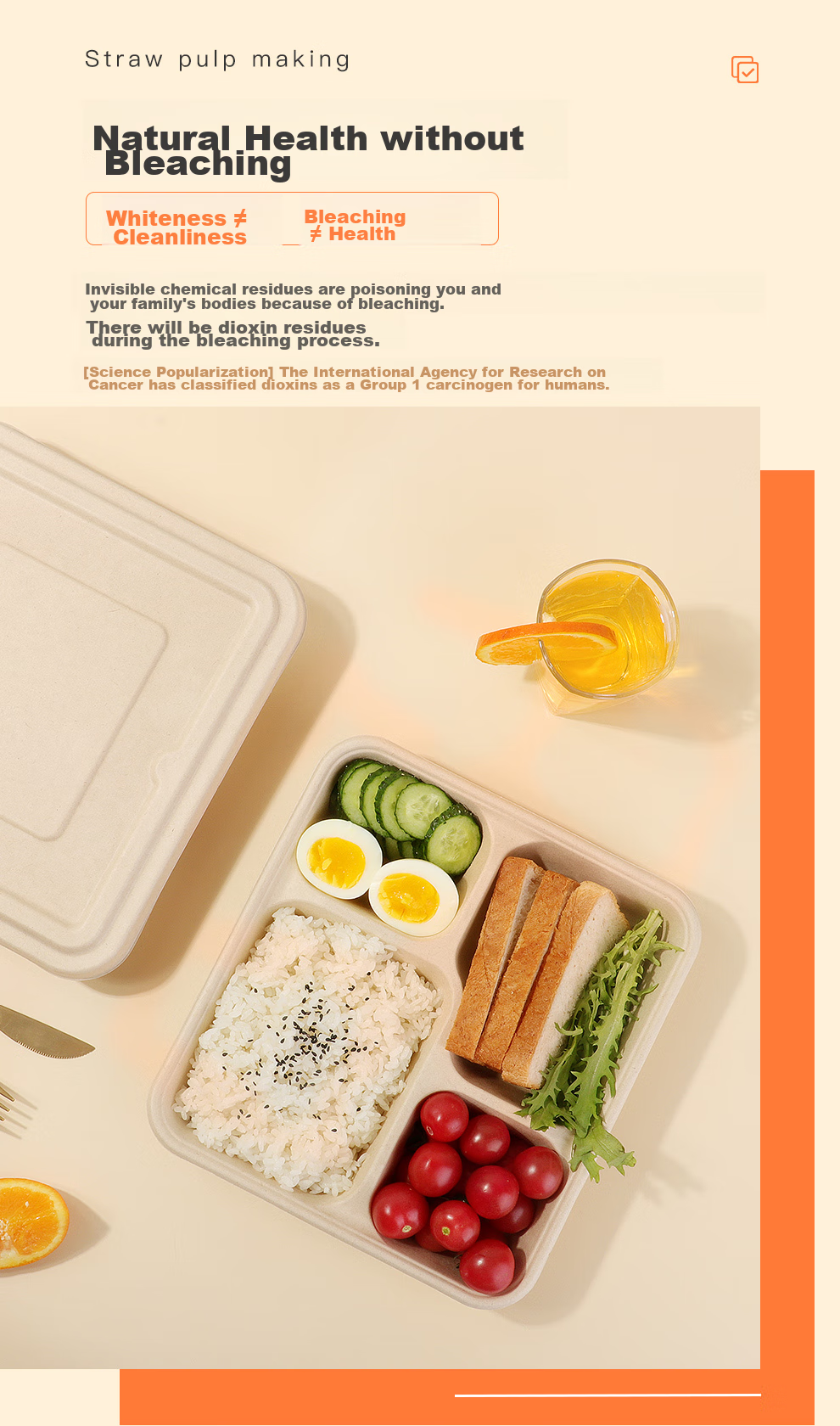 Youheyoumi Six-Compartment 1300ml*25 Sets Disposable Food Containers with Lids, Takeout Packaging, Multi-Compartment Lunch Boxes, Biodegradable Series 4