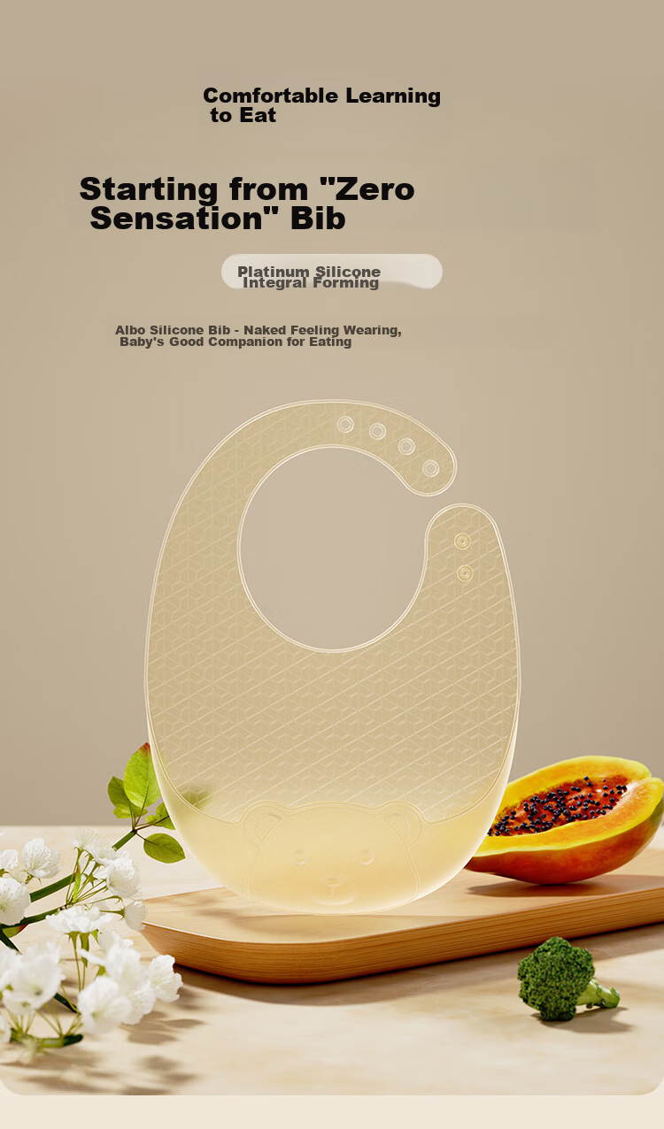 Albo Baby Bib, Infant Feeding Bib, Children's Silicone Bib, Waterproof Three-Dimensional Eating Bib, Drool Bib, CJ359 1