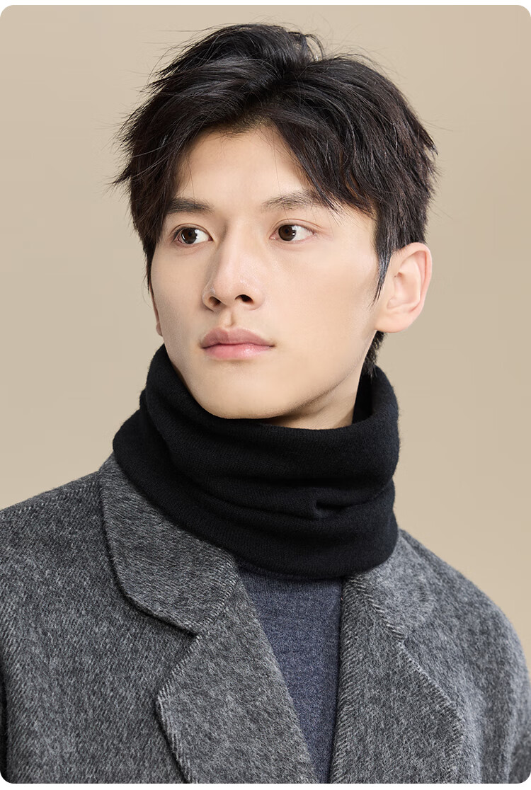 JIUMU Pure Wool Warm Neck Gaiter for Men, Autumn And Winter Cold Protection, Cycling Hoodie, Outdoor Scarf for Men in Winter 16