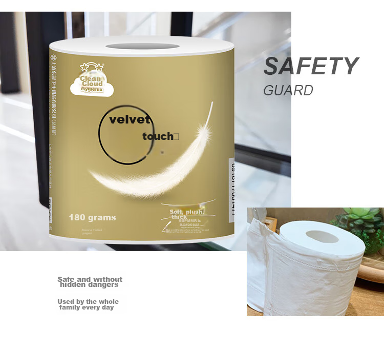 Hygienix Core Roll Toilet Paper, Soft Touch 4-Ply 180g*10 Rolls, Thick High-Weight Toilet Paper Roll Tissue 8