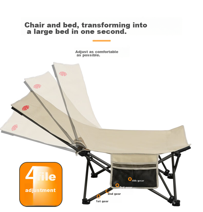 DU PONT Outdoor Camping Folding Chair Portable Lounge Chair Moon Chair with Footrest And Table Fishing Chair [Multi-Purpose Chair] 3