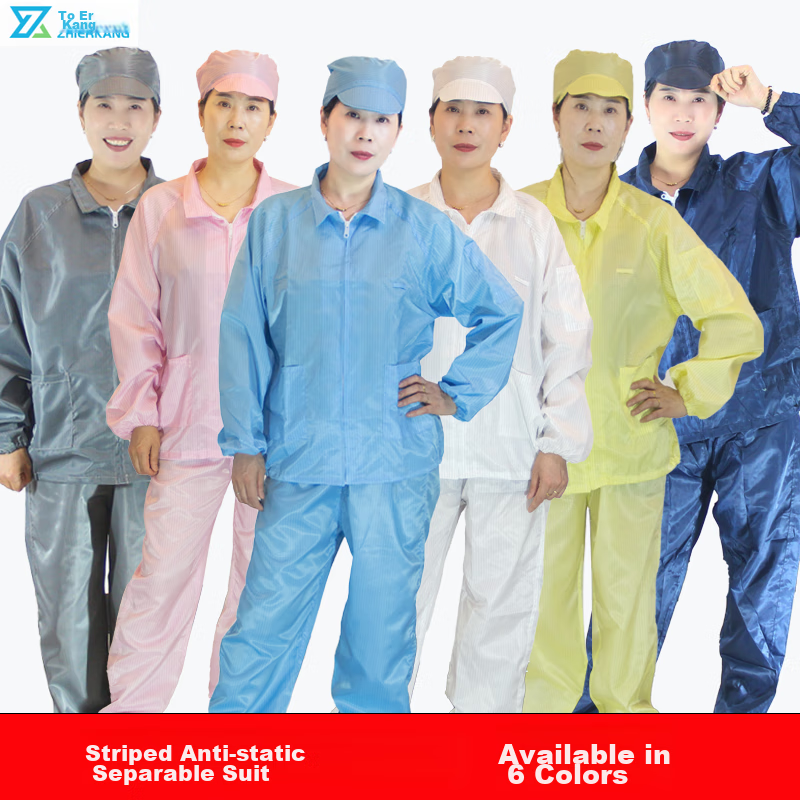 Zhierkang Antistatic Two-Piece Coverall with Hood, Blue 3XL, Clean Room Protective Workwear for Dust-Free Environments And Paint Spraying