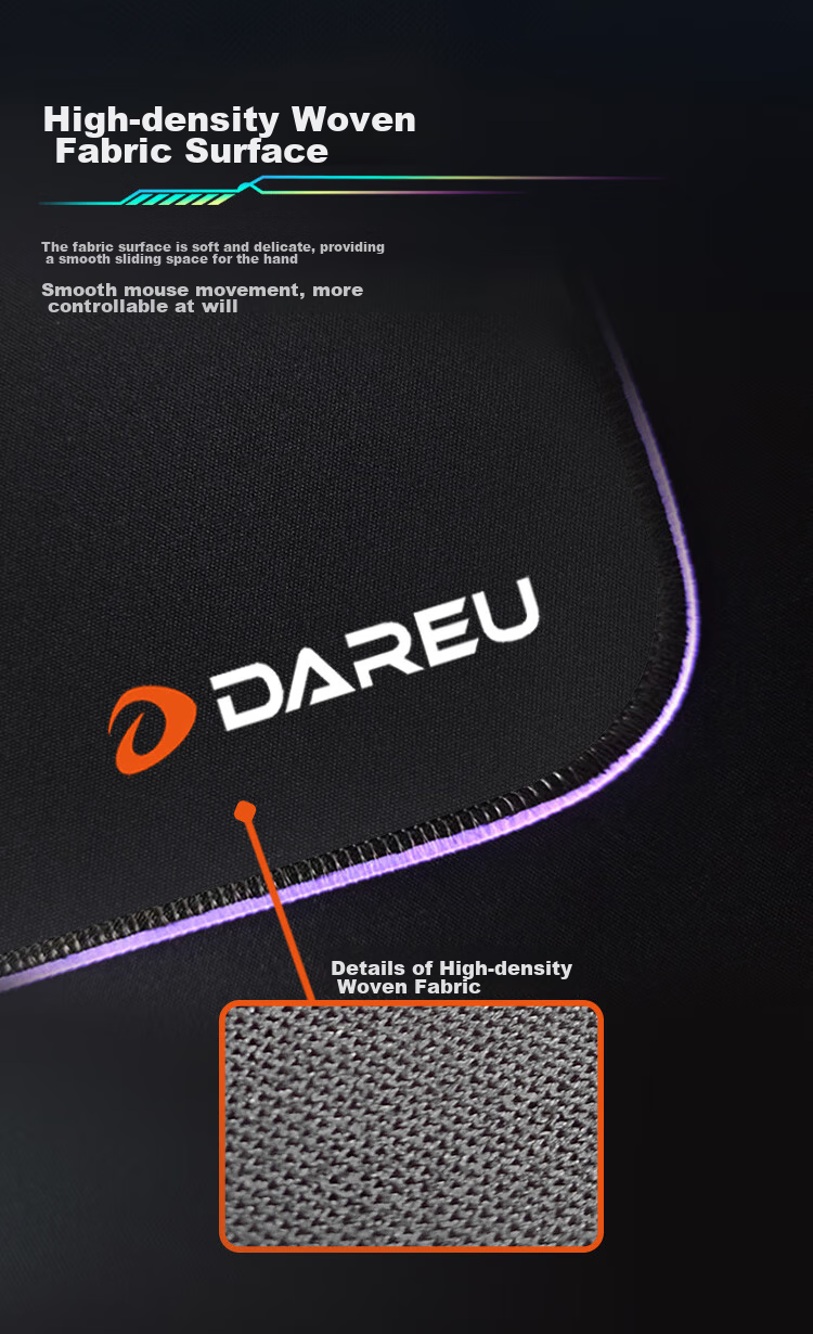 DAREU Professional Gaming Cool RGB Light-Up Mouse Pad, Large Size 800*400*3mm, USB Interface, Smooth Desk Mat, PE-T84 for VALORANT 4