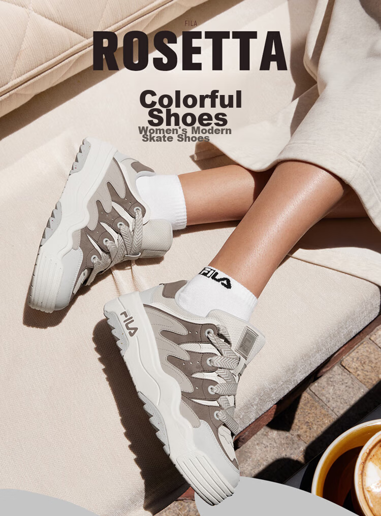 FILA Official Women's Shoes, ROSETTA Modern Sneakers, Colorful Shoes, Platform Shoes, Fashionable Casual Shoes 1