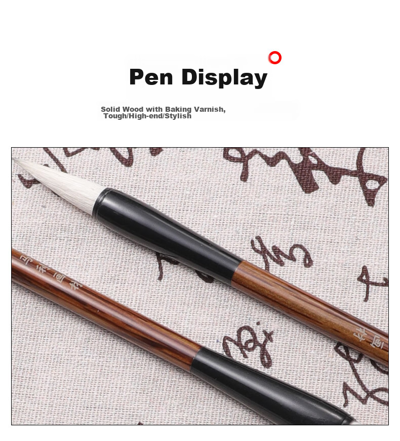 Marie's Single White Cloud Calligraphy Brush, Chinese Painting Brush for Adult Beginners, Four Treasures of The Study, Chinese Painting Regular Script Running Script Freehand And Fine Line Calligraphy Brush G1310-2 3