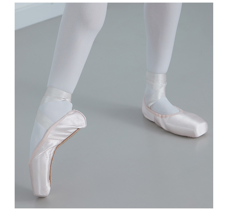 Sansha Princess Ballet Pointe Shoes, Satin Practice Shoes, Leather Sole Dance Shoes, Hard Shoes DP801SL, English Satin, Size 38 8