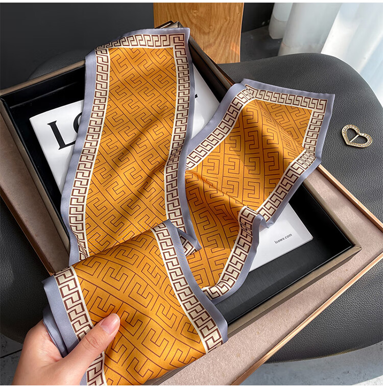 GLO-STORY Women's Scarf Korean Style Long Versatile Floral Square Scarf Gift for Mom Mother's Day Birthday Gift Box Set 22