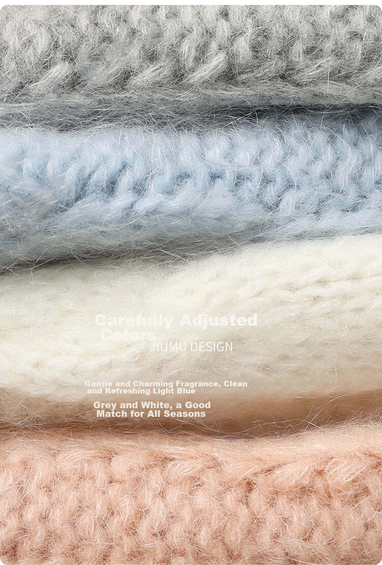 JIUMU Wool Warm Knit Hat, Autumn And Winter Sheepskin Knitted Hat, Cold Hat, Winter Hat, Outdoor Ear Protection Cold Cap for Wome 6
