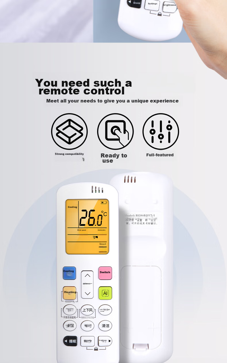 Accoona Universal Remote Control Compatible with Hisense Kelong Air Conditioners, Suitable for New Air Central Air Conditioning Wall-Mounted And Floor-Standing Inverter Units, Model RCH, RCK, KFR, Y26GW/35GW 2