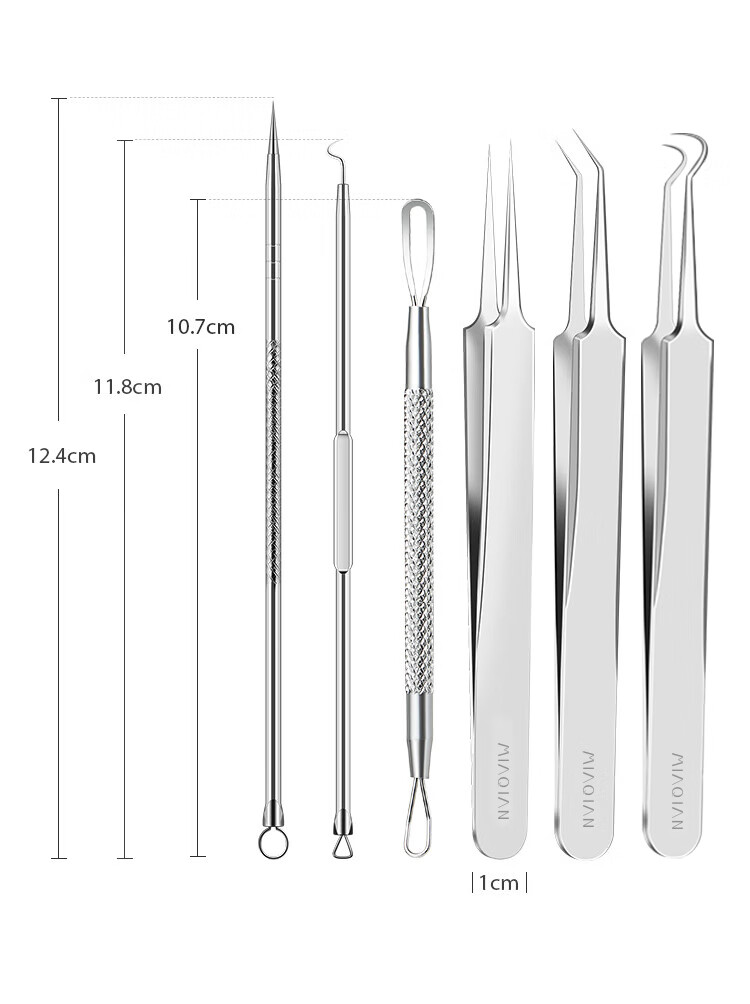 Miaoqian German Swiss No. 5 Cell Tweezers, Blackhead Extractor, Acne Removal Tool, Beauty Tweezers for Milia 14