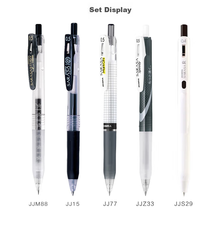 ZEBRA JJ15 Learning Combination Set 13, 0.4mm/0.5mm Student Exam Gel Pens, Office Pens, New Customer Recommendation Series, Pack of 5 8