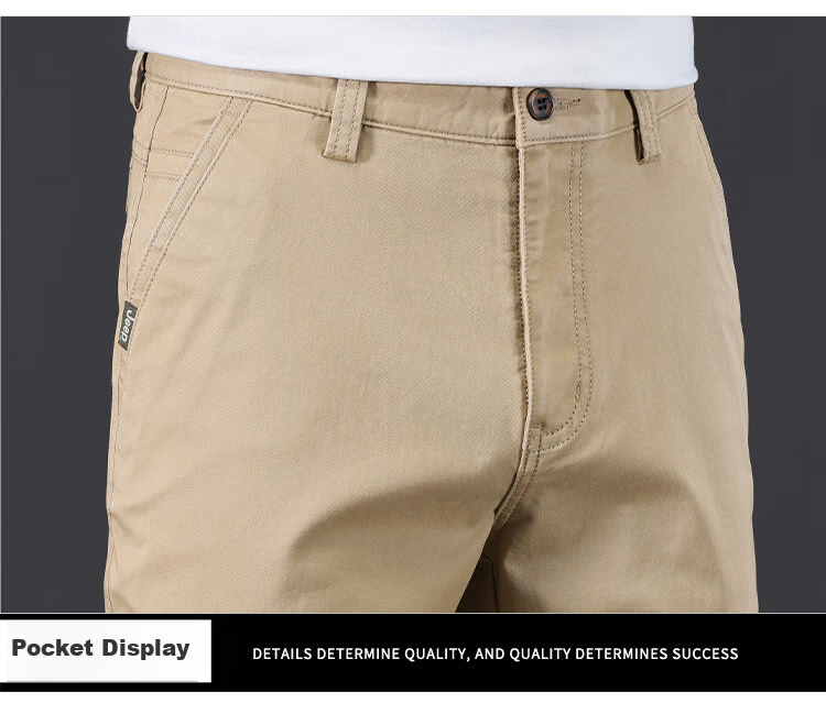 JEEP High-End Men's Casual Pants, 2026 New Summer Thin Loose Straight-Leg Business Pure Cotton Trousers for Me 27