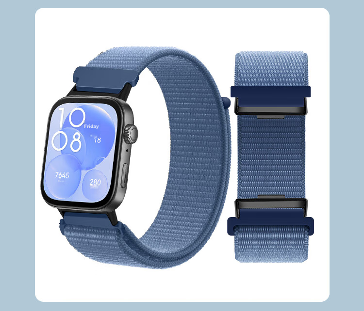 Freeson Compatible with WATCH FIT3/4/4Pro/5 Smartwatch Straps, Magic Tape Watchband, Loop-Style Nylon Braided Strap, Breathable Replacement Wristband, Black 8