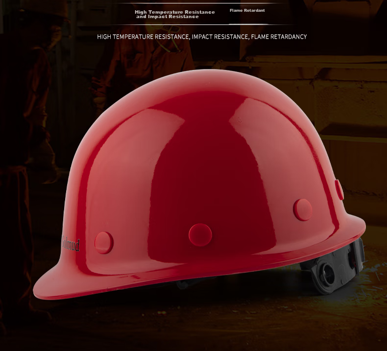 Geermu Safety Helmet, Round Top Hard Hat for Construction Workers, Fiberglass GM737 White 1 Piece Helmet 6