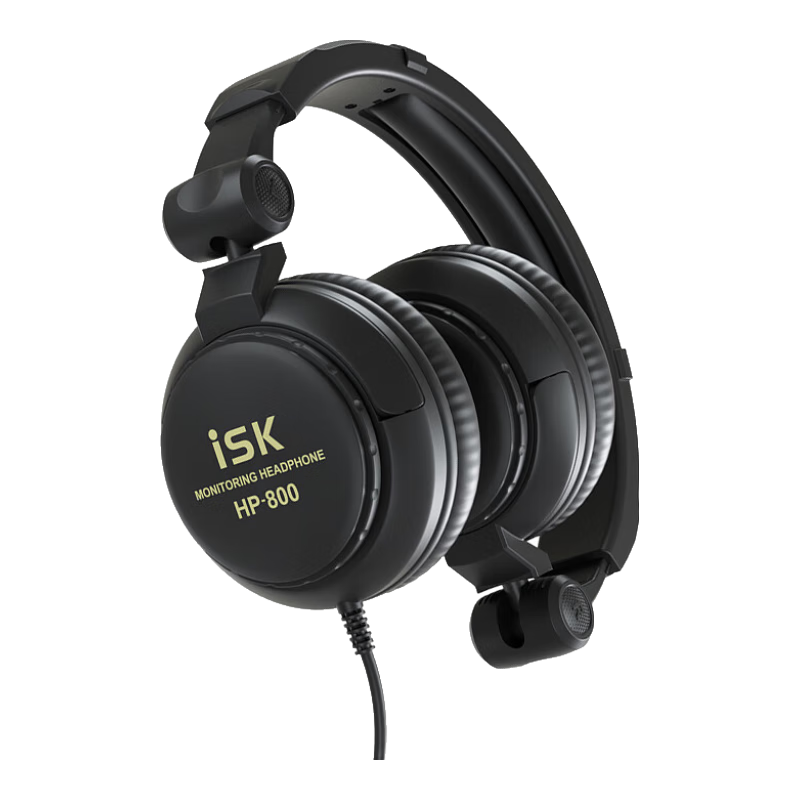 ISK HP-800 Professional Over-Ear Monitoring Headphones, Comfortable Full-Enclosed Cavity Design, Gaming Headset for Computer And Mobile Phone, Sound Card Karaoke Recording Game Music