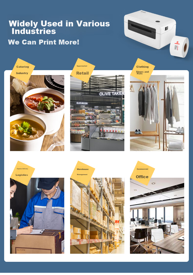 HPRT Thermal Label Sticker Printer, Express Delivery Electronic Shipping Label Printer, Commercial Small Wired, Express Delivery Single Sheet And Two-Part Express Barcode Adhesive, One-Sheet And Two-Sheet Printing 4