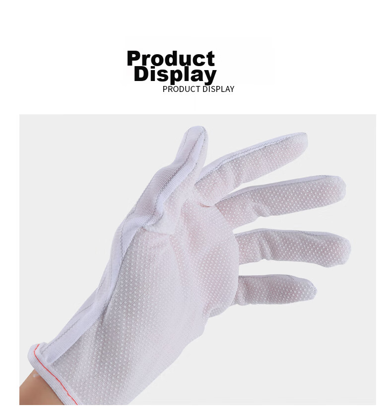 Golmud Anti-Static Gloves, Dust-Free Plastic Striped Non-Slip, Electronic Factory Assembly Gloves, 10 Pairs GM602 9