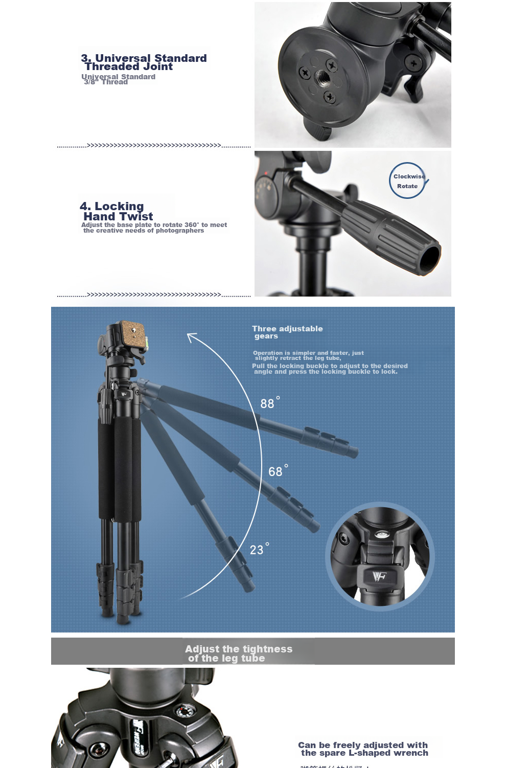 Weifeng WF-628 Portable Travel Tripod for Mirrorless And DSLR Cameras, Photography And Videography Stand, Selfie Live Streaming Outdoor Projector Floor Stand [With Phone Clamp + Bluetooth] 5