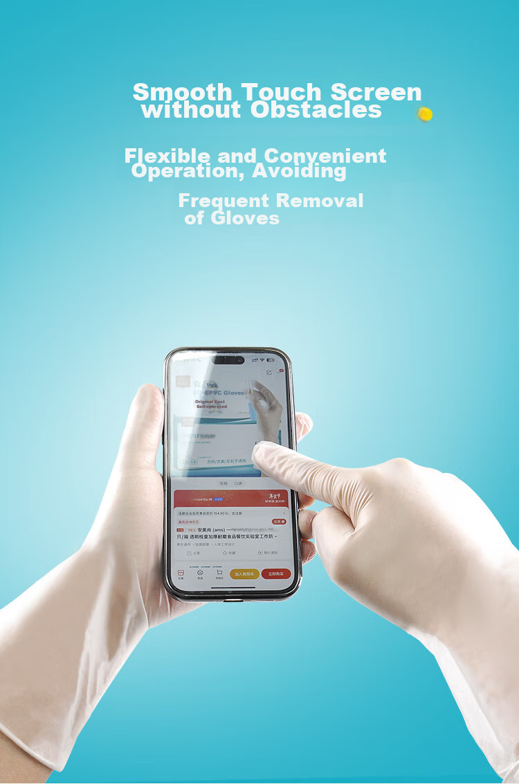 Ams Disposable Gloves, Thickened Food-Grade Nitrile Gloves, Laboratory-Specific Non-Slip Durable Work Inspection Protective Gloves, Oil-Resistant Baking Waterproof Gloves, 100 Pieces/box, Blue M Size 8