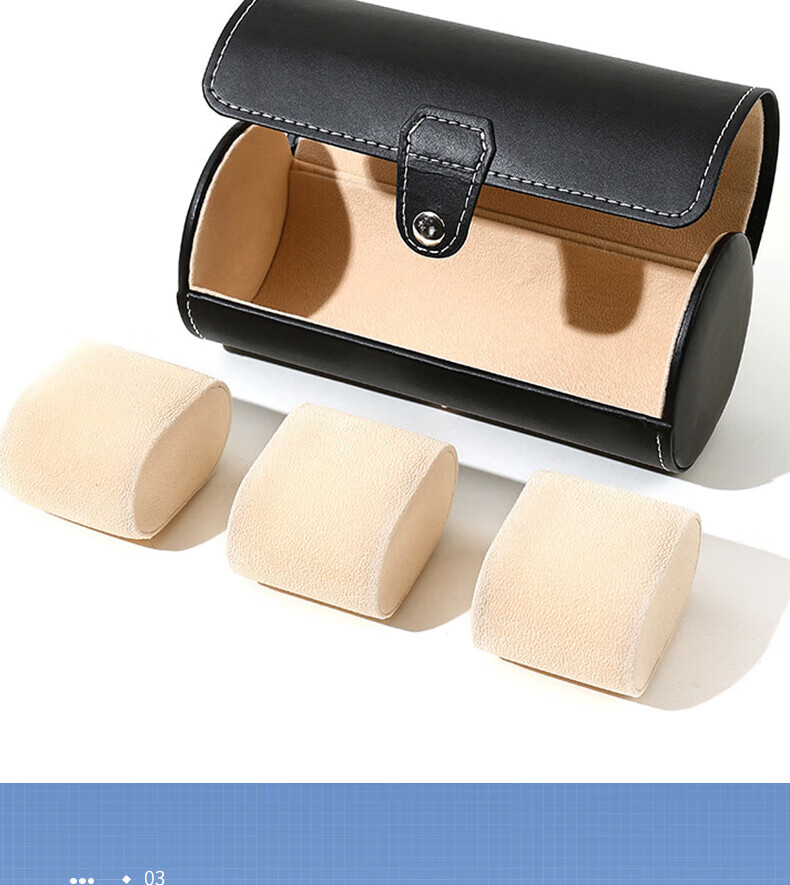DUOJINJIANG Handmade Leather Rolex Watch Winder with 4 Watch Slots, Portable Travel Case, Collectible Box 5