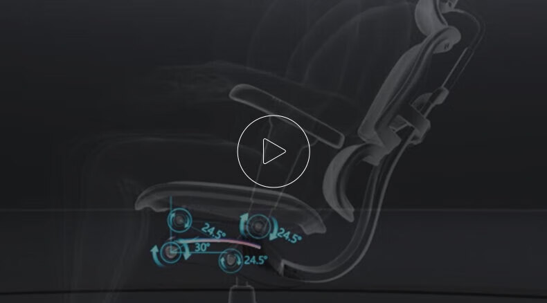 Ergonor Baoying Ergonomic Chair, Computer Chair, Comfortable Office Chair, Gaming Chair, Silver White + Reclining Seat 5