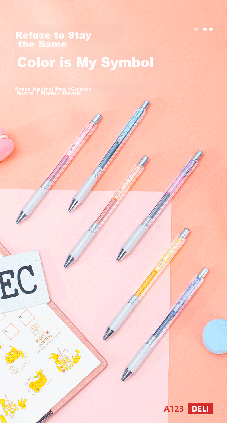 Deli Acrylic Color Gel Pen Marker Ins Style Painting Pen for Primary and Secondary Students DIY Acrylic Paint Layerable Color Markers 6pcs/Box SA552 1