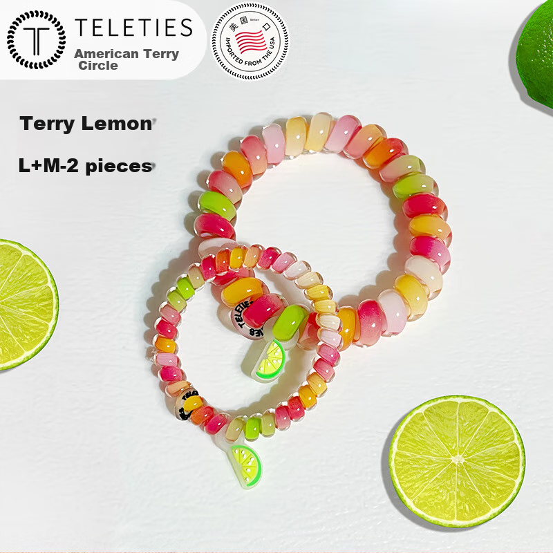 TELETIES American Imported Telephone Cord Organizer, Teli Ring, TT Ring, Cord Wrap, Birthday Gift for Women, Teli Lime Green L+M