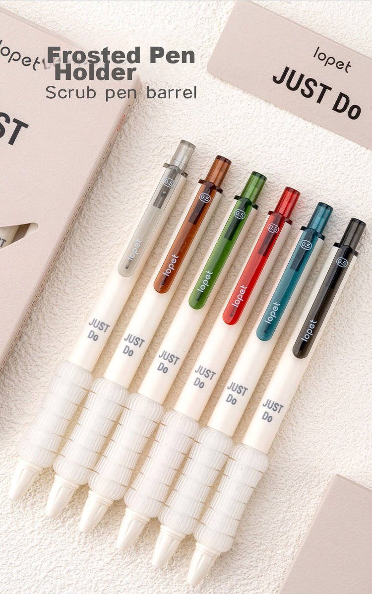 LOPET Retractable Gel Pen with Stylish ST Tip, Quick-Drying for Students' Exam Practice, European-Style Signature Pen for Primary And Middle School Students, Black Ink Pen LT-1358 [Kapibara] 7
