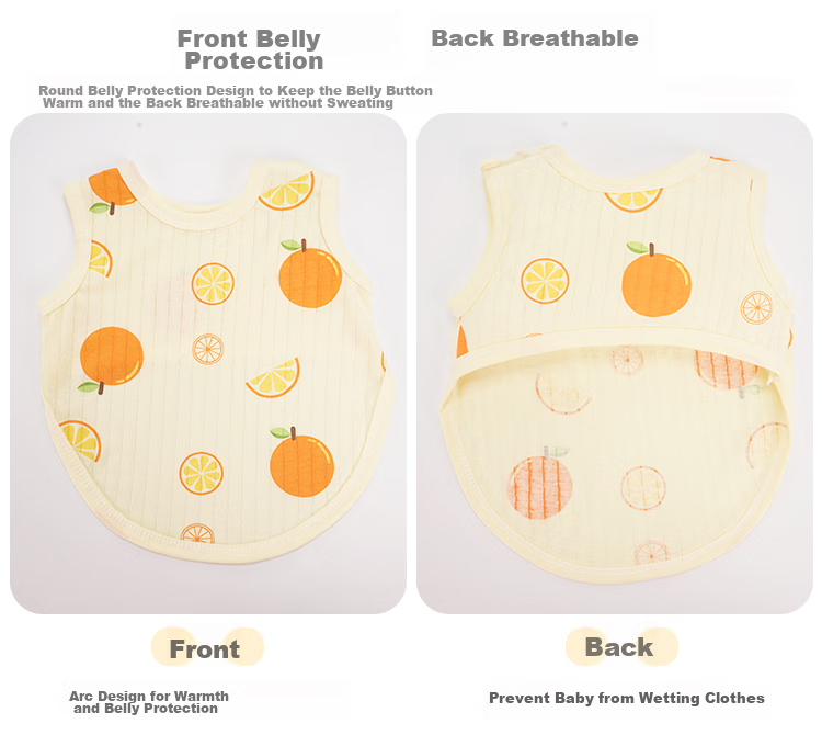9I9 Baby Belly Cover, Summer Pure Cotton, Stomach Protection, Cold Prevention Sleeping Bag, Baby Vest, Four Seasons Half-Back Shirt, Newborn Belly Wrap, Lemo 3