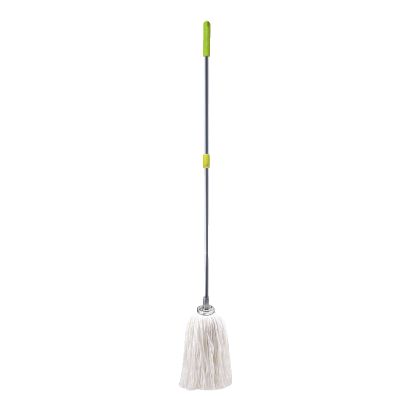 Home Maid Steel Handle Cotton Mop, Pole Length 115cm with 1 Mop Head, Commercial Floor Mop Dust Pusher Cleaning All-In Mop