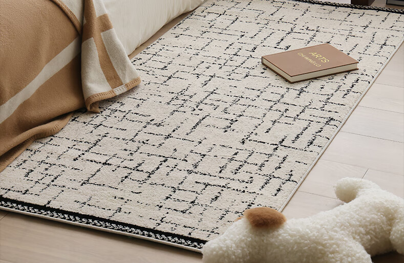 Saibosi Miss Coco Non-Adhesive Bedroom Bedside Rug, End-Of Carpet, Antibacterial And Anti-Mite, French Luxury High-End Style, 60x160cm 5