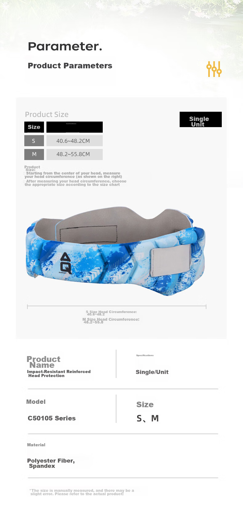 AQ Youth Children Sports Protective Headgear for Soccer, Basketball, Volleyball, Anti-Collision And Fall Protection Headband C50105 Reinforced Blue M Size 11