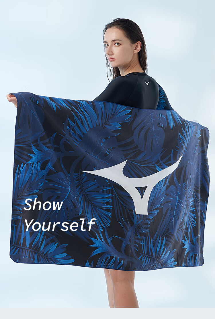 MIZUNO Bath Towel for Women, Quick-Drying Wrap Towel for Men, Beach Vacation Sand Towel, Portable Fitness Absorbent Towel Y3001 Black 14