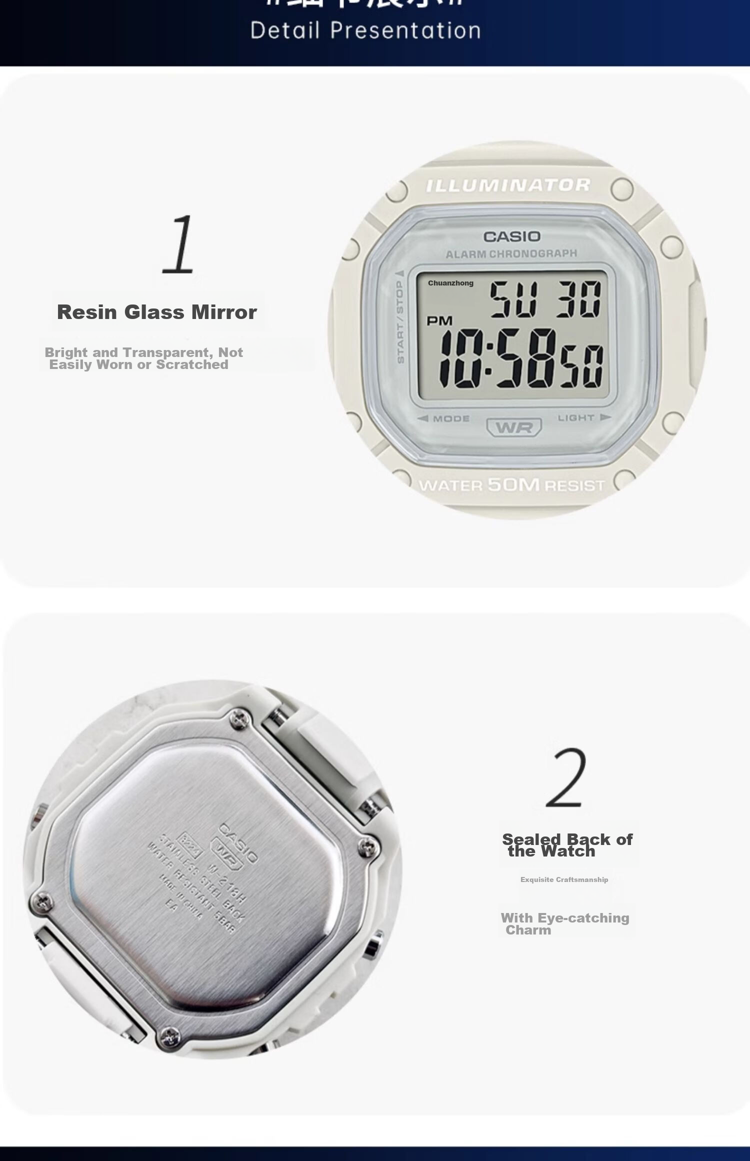Casio Watch, Men's Retro Small Square Sports Waterproof Student Watch for Men And Women, F91W Series Watch W-218H 33