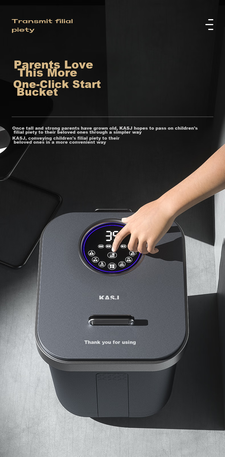 KASJ [Mid-Autumn Festival Gift] Antibacterial Foot Soaking Bucket, Fully Automatic Massage Electric Knee-High Foot Bath Basin, Constant Temperature Foot Therapy, Foot Washing, Gift for Elders, Birthday Z201 Present 10