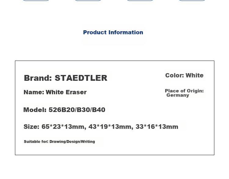 STAEDTLER Eraser, Sketching Pencil Drawing Quick Sketch Art Eraser, Low Dust, Traceless, Non-Sticky, Paper-Friendly Eraser, Back-To Essential Item 5427 3