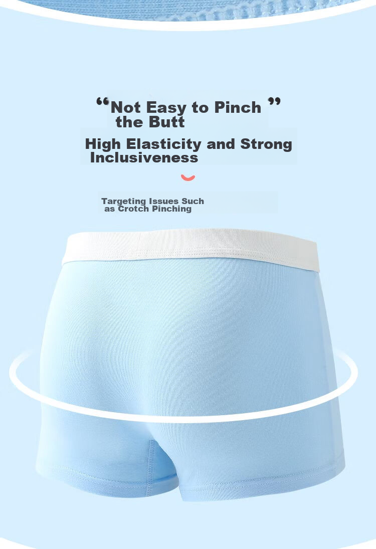 LangSha Boys' Boxer Briefs, Class A Cotton Antibacterial Underwear, Casual Shorts for Small, Medium And Large Boys, 3 Pairs, Size 160 3