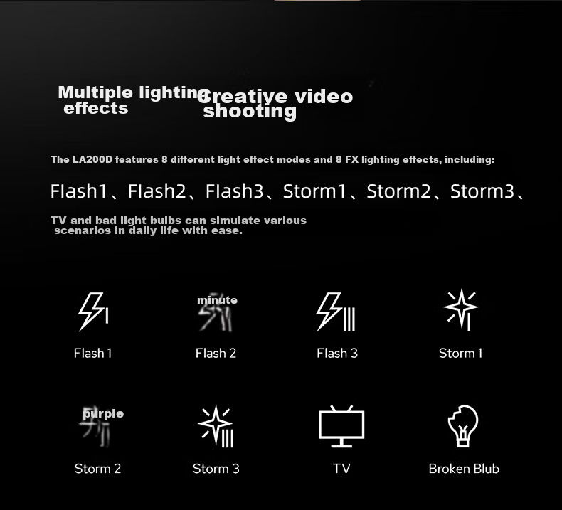 Godox LA200D LED Fill Light for Studio Photography, Live Streaming, Video Recording, Interviews, Portable Constant Light, Children's Photo LED Light [Official Standard Configuration] 4