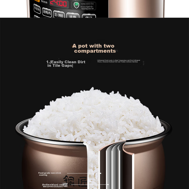 Joyoung Electric Pressure Cooker for 1-6 People, Programmable Smart High-Pressure Cooker, Home Use 6L Dual Inner Pot Rice Cooker Y-60C81 18