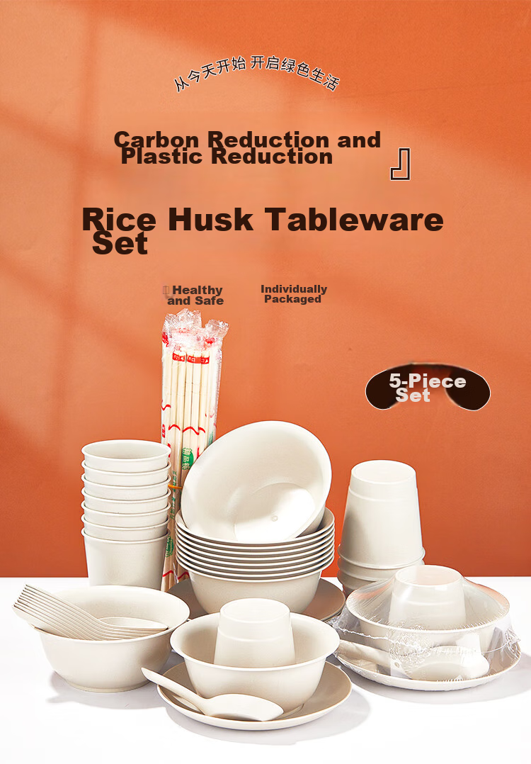 SHUANG YU Disposable Tableware Set for 10 People [Paper Cups + Paper Bowls + Chopsticks] Picnic Camping Disposable Tableware 1