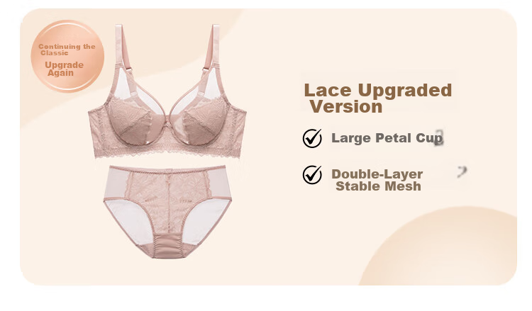 Ordifen 26 New Style Bra, Minimizing for Large Breasts, Full Coverage, Ultra-Thin, Low-Collar, Brassiere Set, Plus Size Women's Bra XB3314 4
