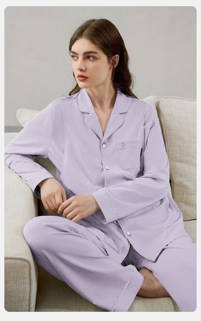 Manxi Spring and Autumn Thin Maternity Nursing Top Breathable Outwear with Built-in Chest Pads Purple M 14