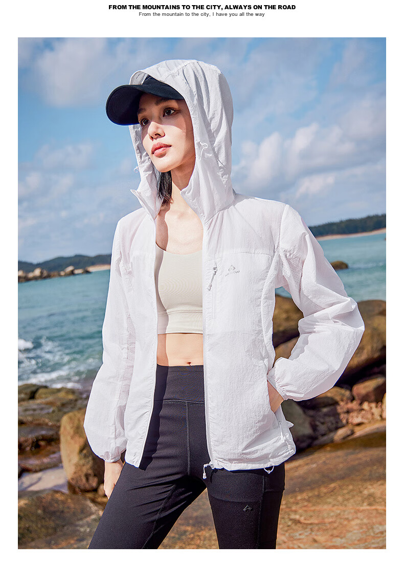 Pioneer Camp Fengdie Sun Protection Jacket for Women, Summer Lightweight Outer Layer, Breathable Outdoor Original Yarn Sun Protection Clothing, UV-Resistant Skin Coat 13
