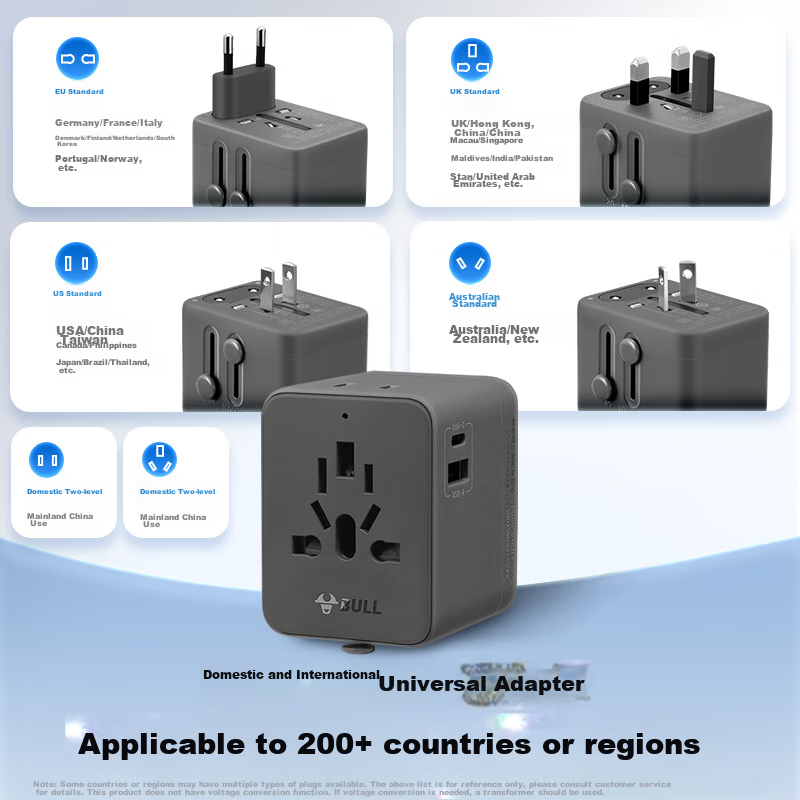 公牛（BULL）15W USB多国旅行插座/全球通用转换插头/转换器 国外及部分地区欧标美标澳标英标 GN-L10U15无开关