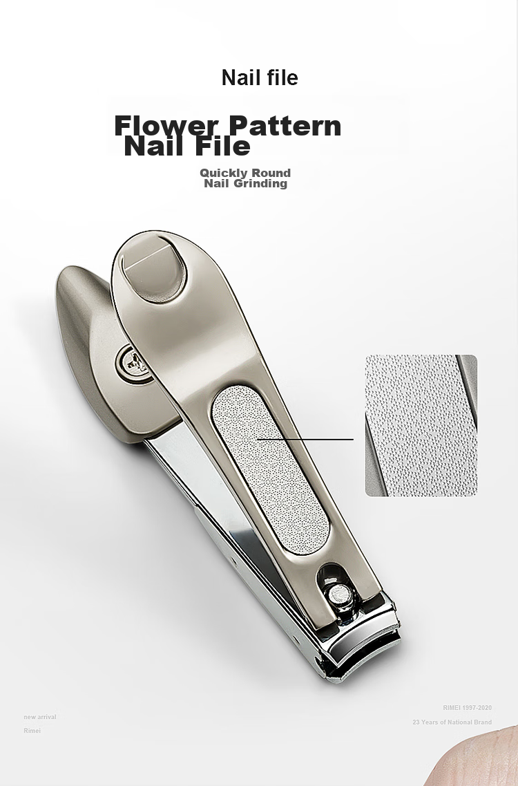 Jindarimei Carbon Steel Nail Clipper, Flat Mouth Anti-Splash Nail Scissors, Adult Large Size Single Pack Nail File 7