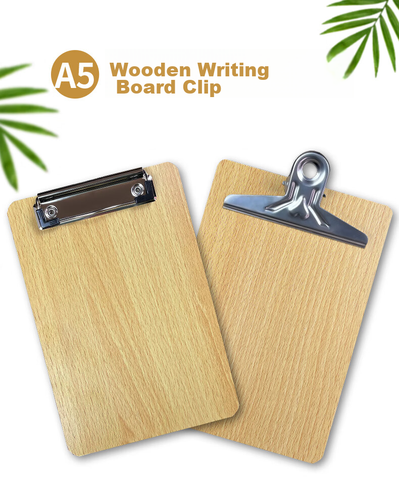 Bailiwen H805 Wooden Clipboard A4 File Folder, Wall-Mountable Document Holder, Restaurant Menu Holder, Drawing Board, Exam Paper Holder, Student Writing Pad, Storage Folder 1