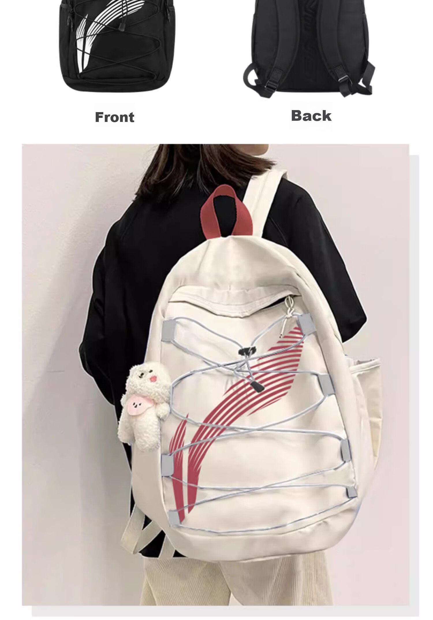Li-Ning Backpack, Large Capacity School Bag for Men, Middle School High School College Students, Basketball Travel Outdoor Sports Backpack for Wome 25
