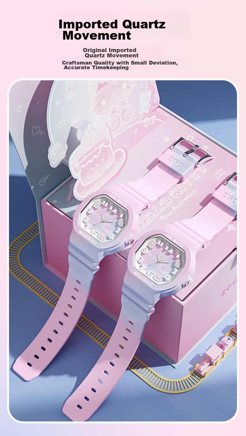 Hello Kitty [50th Anniversary Limited Edition] Watch for Female Students, Primary And Middle School Children, Birthday Gift for Girls 357 7