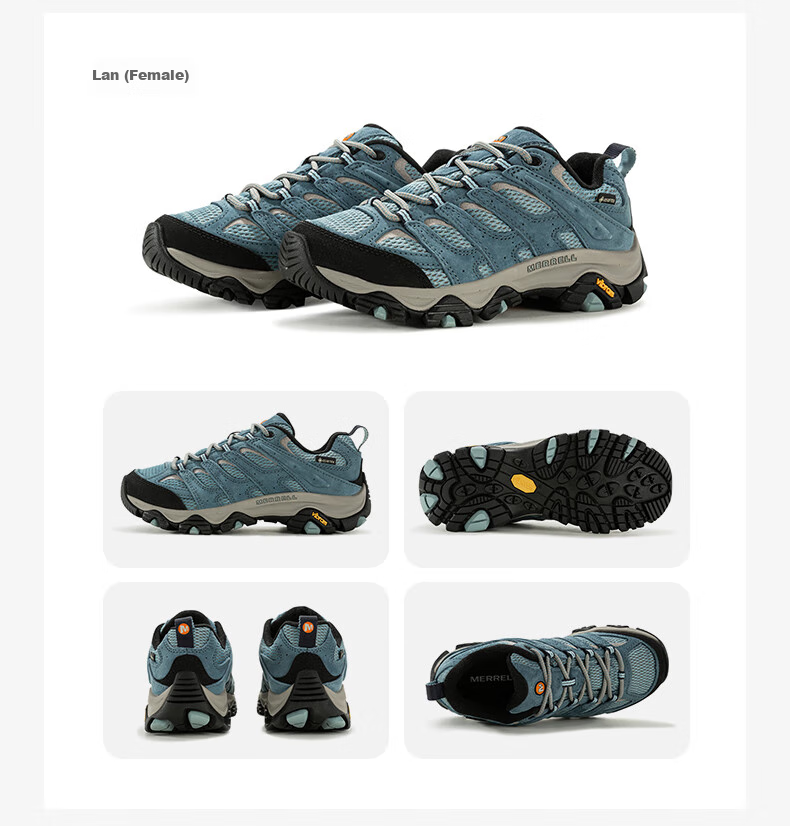 Merrell MOAB3 GTX Hiking Shoes, Outdoor Waterproof Sports Climbing Shoes for Men, Vibram Outsole, Non-Slip Breathable Winter Shoes, Size 42 23